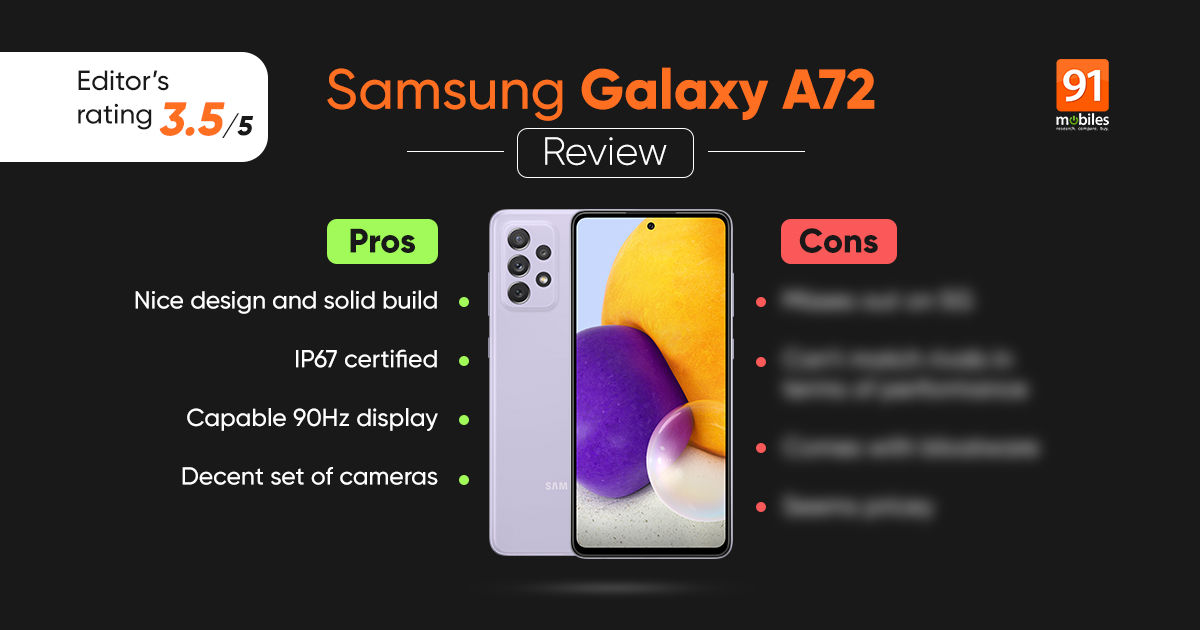 review a72 samsung